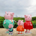 Garden mall decoration life size fiberglass resin cartoon pegga pig family statue